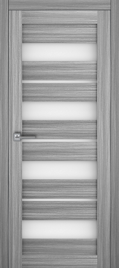 Межкомнатная дверь Т-11 Ясень белый чёрное стекло