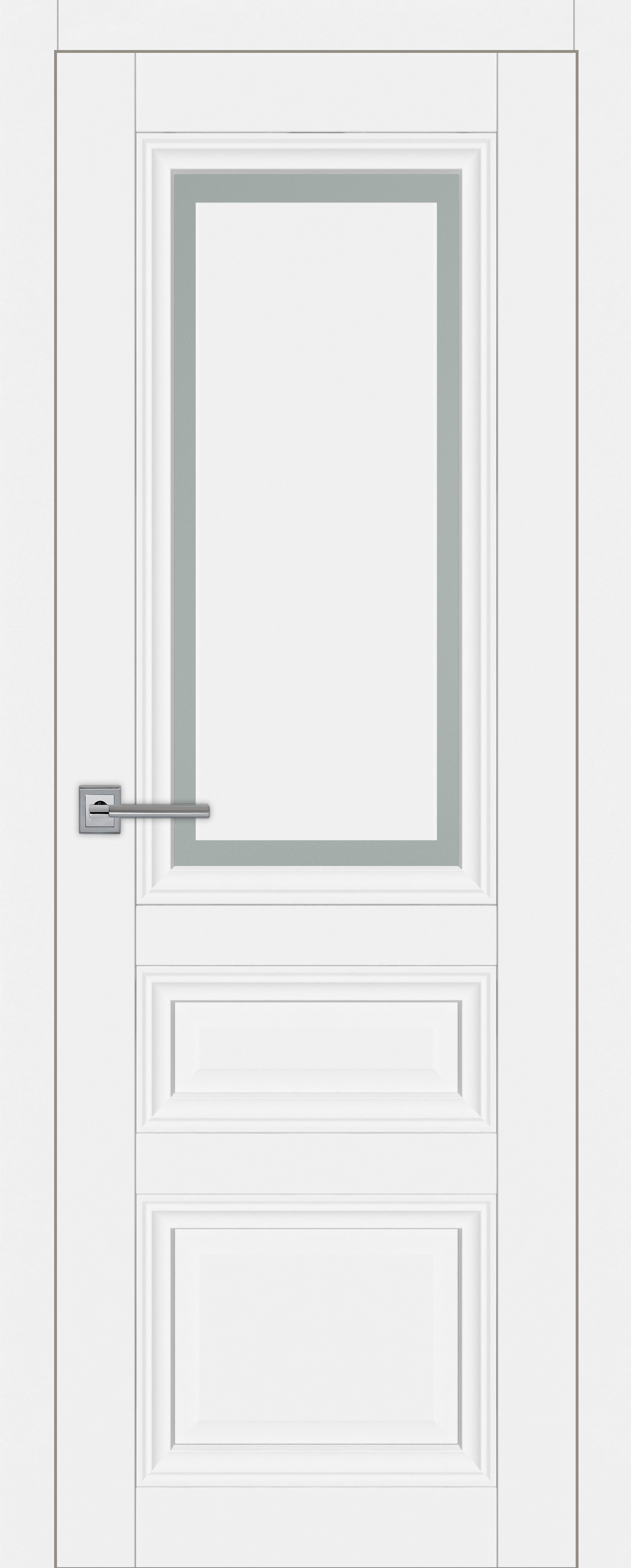 Межкомнатная дверь К-42 Белый софт Витраж