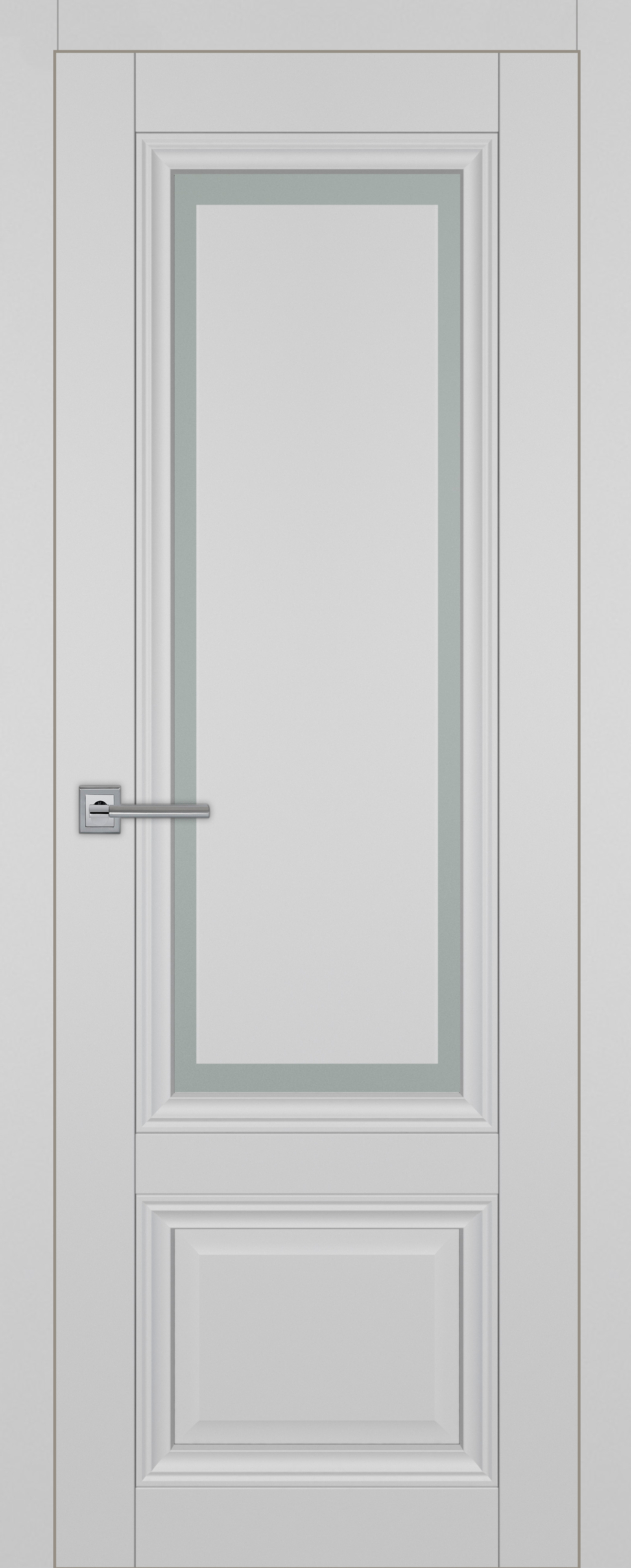 Межкомнатная дверь К-61 Белый софт Витраж
