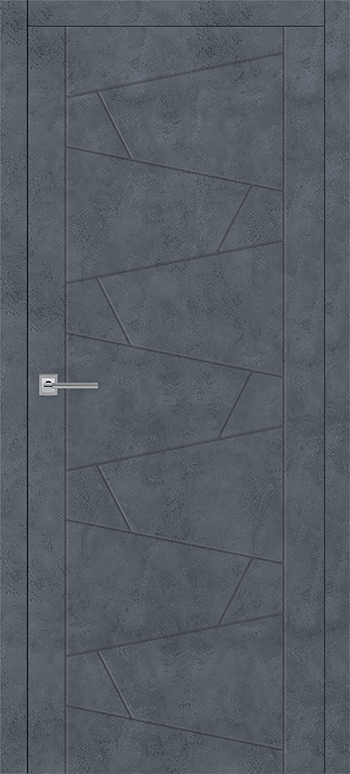 Межкомнатная дверь Тоскана-3 Бетон графит черная.кромка с 2х ст.