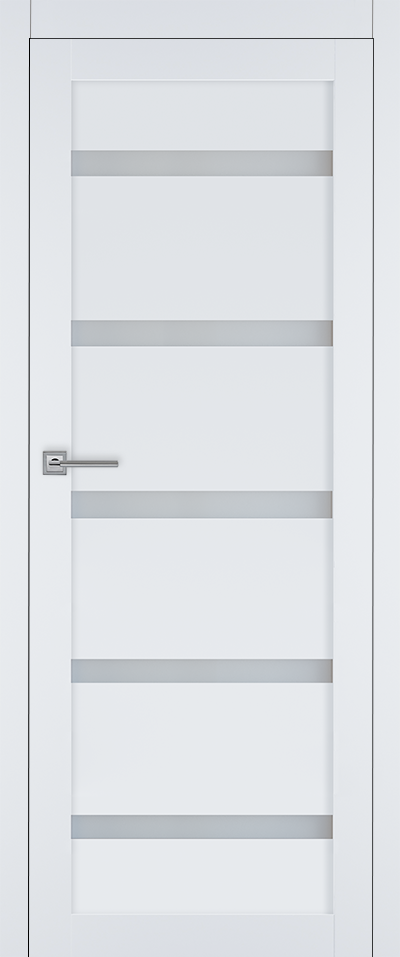 Межкомнатная дверь Т-5 Белый софт матовое стекло