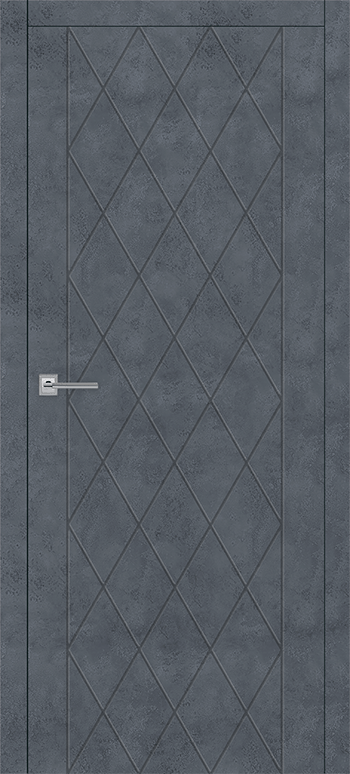 Межкомнатная дверь Тоскана-4 Бетон серый алюм.кромка с 2х ст.