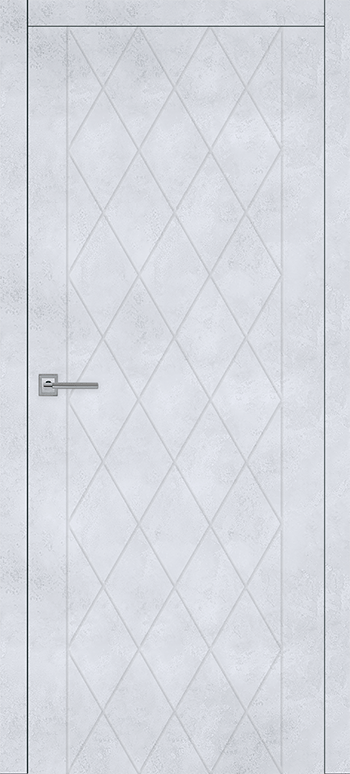 Межкомнатная дверь Тоскана-4 Бетон графит черная.кромка с 2х ст.