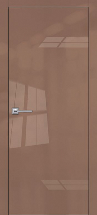 Межкомнатная дверь R-1 Глянец шоколад черная кромка
