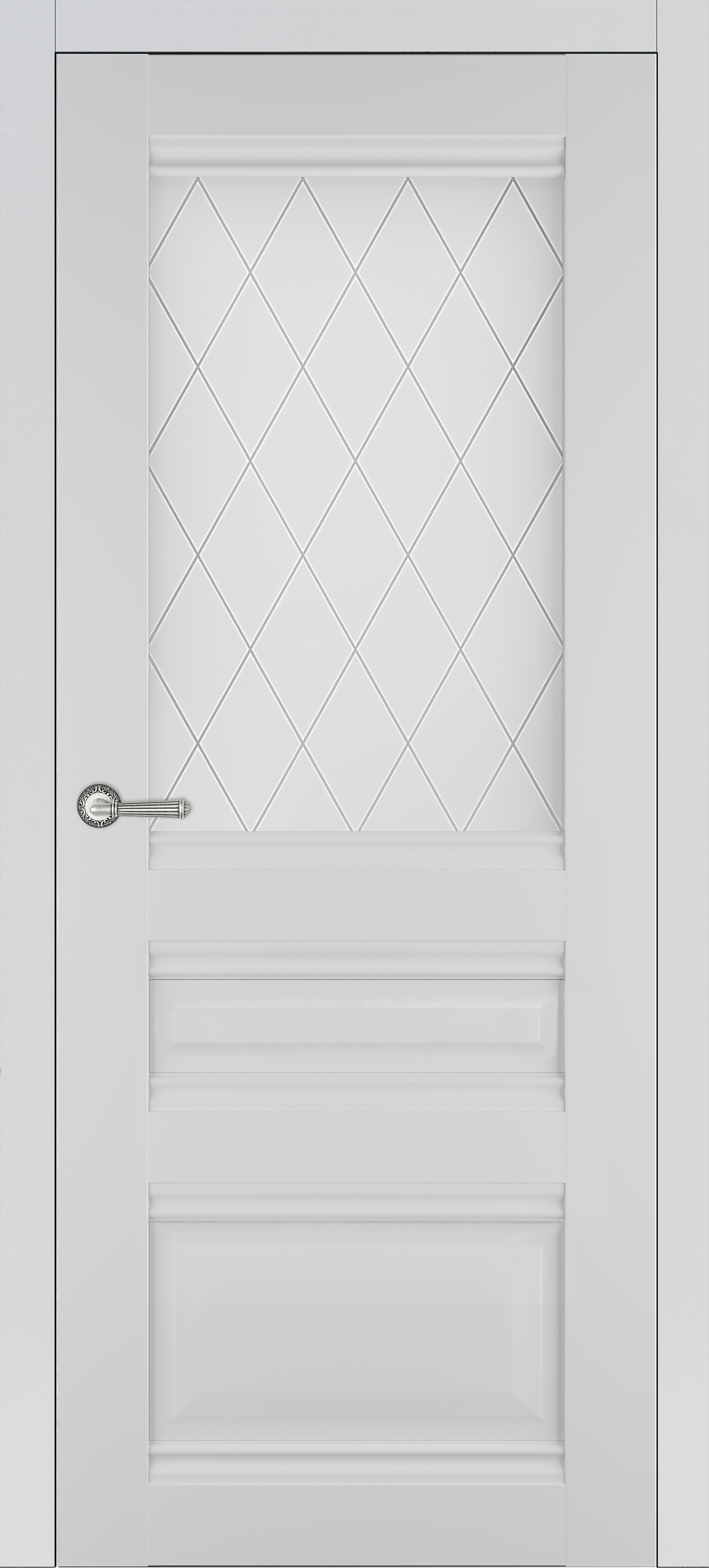 Межкомнатная дверь К-26 Белый софт Витраж