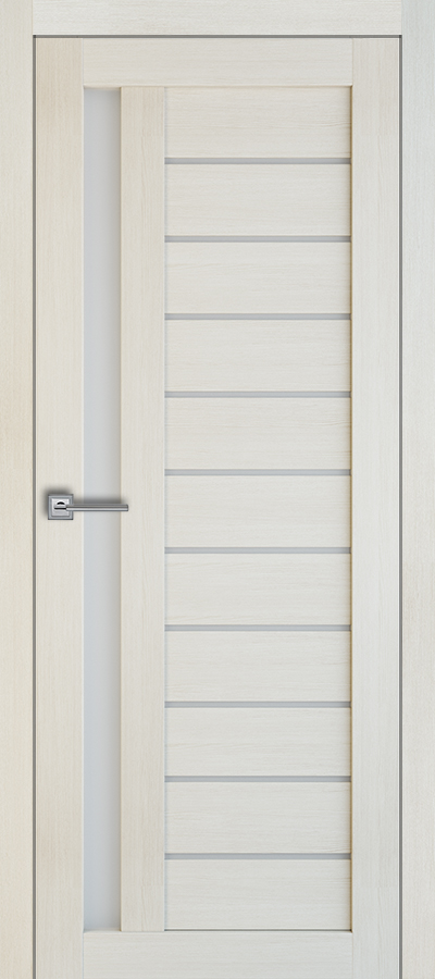 Межкомнатная дверь Т-14 Беленая лиственница матовое стекло